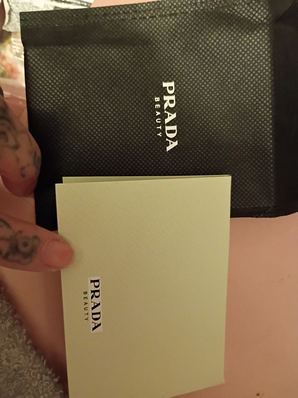 Prada Gold Triangle Logo Keychain Set - Picture 3 of 3